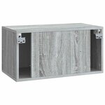 vidaXL Meuble TV mural 59 5 x 31 x 30 cm Sonoma gris Bois d'ingénierie