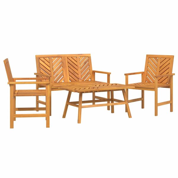 vidaXL Ensemble de salon de jardin 4 Pièces Marron Bois d'Acacia Massif