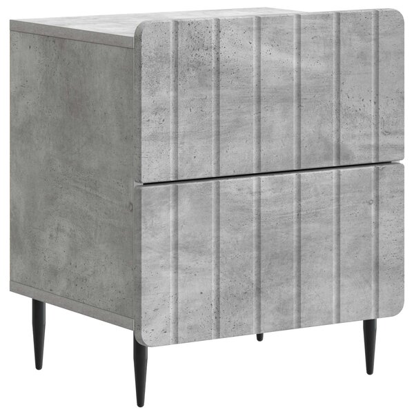 vidaXL Cabinet de chevet Gris béton 43 x 34 5 x 49 5 cm