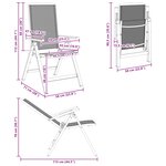 vidaXL Chaises de jardin inclinables 2 Pièces Noir 58 x 71 x 112 cm