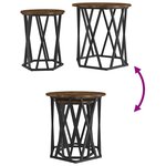 vidaXL Table basse 2 Pièces Chêne fumé 50 x 50 x 50 cm