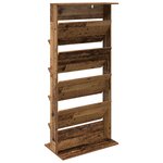 vidaXL Étagère à magazines avec étagère Bois ancien 70 x 41 x 156 cm