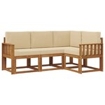 vidaXL Ensemble de canapés d'extérieur 4 Pièces Naturel et Beige