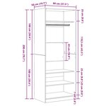 vidaXL Armoire Chêne Noir 80 x 50 x 200 cm Bois d'ingénierie