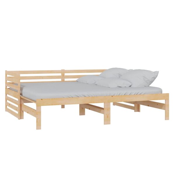 vidaXL Lit coulissant Bois de pin massif 2x(90x200) cm