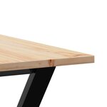 vidaXL Table à manger cadre en Y 160x80x75 cm bois de pin massif fonte