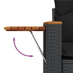 vidaXL Salon de jardin 7 Pièces avec coussins noir résine tressée
