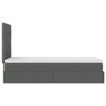 vidaXL Lit ottoman avec matelas gris foncé 90x200 cm tissu