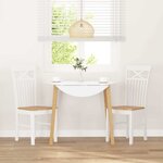 vidaXL Chaises à manger 2 Pièces blanc bois massif caoutchouc