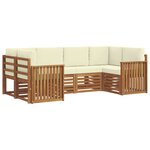 vidaXL Ensemble de canapés d'extérieur 6 pc Naturel et Crème