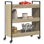 vidaXL Chariot de cuisine chêne sonoma 70x30x82 cm bois d'ingénierie