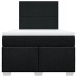 vidaXL Sommier à lattes de lit avec matelas Noir 120x200 cm Tissu