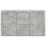 vidaXL Buffet Gris béton 120 x 36 x 69 cm Bois d'ingénierie