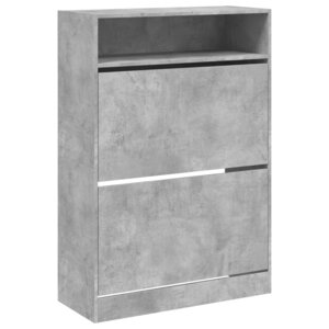 vidaXL Armoire à chaussures 2 tiroirs rabattables gris béton