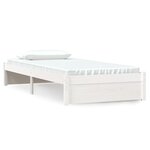 vidaXL Cadre de lit Blanc Bois massif 90x190 cm Simple