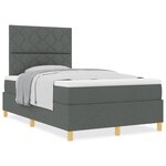 vidaXL Lit à sommier Box Spring avec matelas gris foncé 120x200 cm en tissu