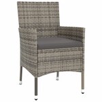 vidaXL Ensemble de bistro de jardin 5 Pièces coussins gris poly rotin