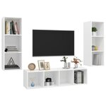 vidaXL Ensemble de meuble TV 3 Pièces Blanc Bois d'ingénierie