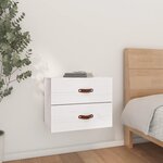 vidaXL Table de chevet murale Blanc 50x36x40 cm