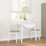 vidaXL Chaises à manger coussins 2 Pièces blanc bois massif caoutchouc