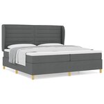 vidaXL Lit à ressorts avec matelas gris foncé 90x190 cm Gris foncé