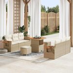 vidaXL Ensemble de canapé de jardin avec coussin 9 Pièces beige et crème