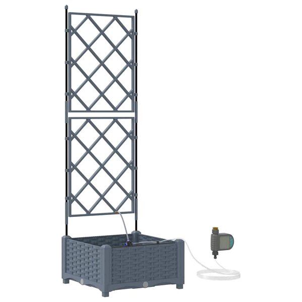 vidaXL Pots de jardin Gris clair 40 x 40 x 126 cm Acier