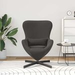 vidaXL Fauteuil œuf Gris foncé 63 x 73 x 90 cm tissu