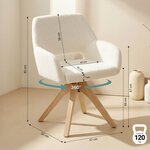 Chaise rembourrée Tissu Teddy Blanc - 2 pièces