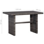 vidaXL Mobilier de bistro 3 Pièces avec coussins Résine tressée Gris