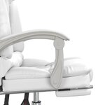 vidaXL Fauteuil de massage inclinable de bureau Blanc Similicuir