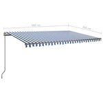 vidaXL Auvent automatique capteur de vent LED 500x350 cm Bleu et blanc