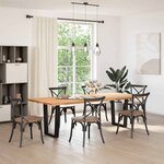 vidaXL Pieds de table à manger en V 2 pièces Noir 60 x (72-73 3) cm Acier