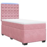 vidaXL Sommier à lattes de lit avec matelas Rose 90x190 cm Velours