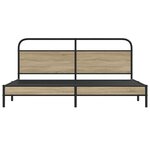 vidaXL Cadre de lit en métal sans matelas chêne fumé 193x203 cm