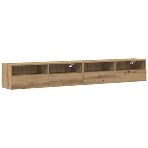 vidaXL Cabinet TV Mural 2 Pièces chêne artisanal 100x30x30cm