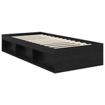 vidaXL Cadre de lit avec tête de lit Noir 90 x 190 cm Pin massif