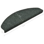 vidaXL Tapis d'escalier autocollants 15 Pièces Vert 65x21x4 cm Aiguilleté