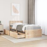 vidaXL Lit avec tiroirs et matelas 90x190 cm bois massif de pin