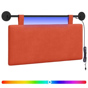 vidaXL Tête de lit suspendue Rouge orange Tissu en velours côtelé