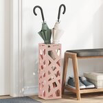 vidaXL Porte-parapluies Rose Métal Moyen Incrustations Décoratives