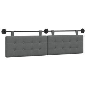vidaXL Tête de lit suspendue Gris foncé Tissu