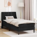 vidaXL Cadre de lit avec matelas Noir 100 x 200 cm Velours