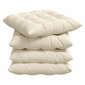 vidaXL Coussins de siège 4 pc Tissu en velours côtelé Crème