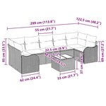 vidaXL Ensemble de canapé de jardin 8 Pièces Marron 55 x 55 x 37 cm