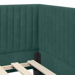 vidaXL Cadre de lit d'angle Vert foncé 90 x 190 cm Velours