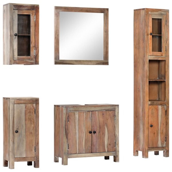 vidaXL Ensemble de salle de bain 5 Pièces Bois d'acacia massif