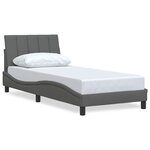 vidaXL Cadre de lit sans matelas Hanko gris foncé 80x200 cm tissu