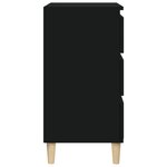 vidaXL Table de chevet noir 40x35x70 cm bois d’ingénierie
