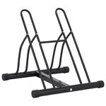 vidaXL Support de vélo au sol autoportant pour 2 vélos acier